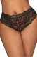 Black Peekaboo Scalloped Lace Plus Size Panty