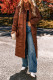 Coffee Quilted Puffer Stand Neck Zipped Mid-length Coat