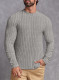 Gray Men Mock Ribbed Knit Tee