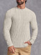 Beige Men Mock Ribbed Knit Tee