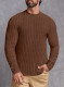 Burgundy Men Mock Ribbed Knit Tee