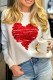 White Sparkling Heart Pattern Drop Shoulder Valentines Sweater
