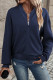 Navy Blue Solid Textured Stand Neck Zipper Bomber Jacket