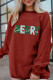 Racing Red MERRY Christmas Chenille Embroidered Corded Sweatshirt