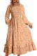 Orange Sweet Excellence Smocked Floral Maxi Dress MDR1945