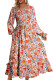 Orange Sweet Excellence Smocked Floral Maxi Dress MDR1945